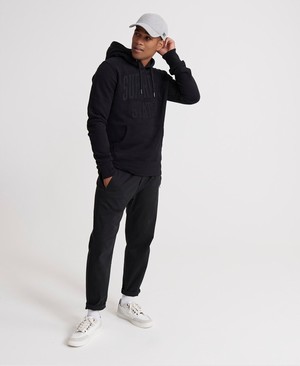 Superdry Mono Classic Férfi Kapucnis Pulóver Fekete | IKSZR9541